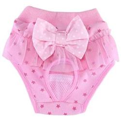 Chyoo #S-XL Strip/Wave Point Design Tighten Strap Sanitary Briefs Super-Absorbent Comfortable Doggy Kitten Diaper Dog Panties