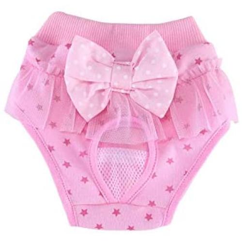Chyoo #S-XL Strip/Wave Point Design Tighten Strap Sanitary Briefs Super-Absorbent Comfortable Doggy Kitten Diaper Dog Panties