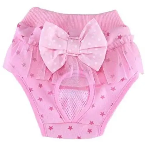 Chyoo #S-XL Strip/Wave Point Design Tighten Strap Sanitary Briefs Super-Absorbent Comfortable Doggy Kitten Diaper Dog Panties