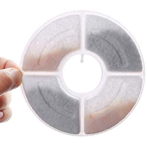 LING Pet Fountain Replacement Filters, Automatic Pet Fountain Dog Cat Water Fountain Dispenser for 84oz/2.5L Flower Fountains (Round Filters 4 Packs)