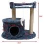 Nareo Cat Tree Condo 19inch with Full Scratching Post and House Cave