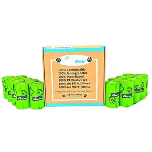 ZubyDog Poop Bag Dispenser, Holder and Bags Includes 1 Fabric Poop Bag Dispenser, 1 Poop Bag Holder Accessory for Carrying Used Poop Bags Plus Your Choice of 8 or16 Rolls of Compostable Poop Bags