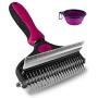 SORADD 2 in 1 Dematting Comb & Dematting Undercoat Rake for Dogs and Cats, Double Sided Undercoat Pet Grooming Brush for Removing Mats & Tangles, Great for Short to Long Hair Small Large Breeds