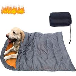 KUDES Dog Sleeping Bag Waterproof Warm Packable Dog Bed with Storage Bag for Indoor Outdoor Travel Camping Hiking Backpacking (43Lx27W)