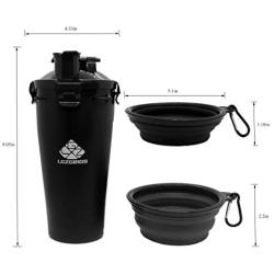 Dog Water Bottle, Dog Water Bowls. High-Capacity Portable Dog Water and Food Container, Including a Leak-Proof Cup and 2 Collapsible Dog Bowls for Both Indoor Use and Travelling Hiking Camping