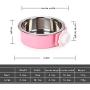 Love Dream Crate Dog Bowl Removable Stainless Steel Water Food Feeder Bowls Cage Coop Cup for Cats, Dogs, Rabbits and Small Animals
