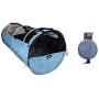HandinHandCreations Pet Tube Soft Car Crate Large Kennel The Safe Dog and Cat Travel Mobile Home Pet Limo with Seat Belts and Storage Bag 47Lx24H Grey Color