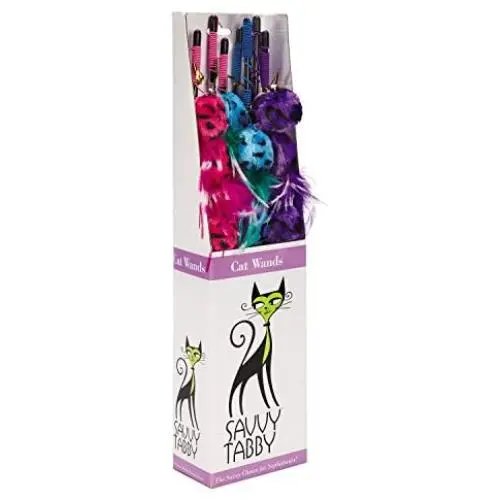 Savvy Tabby US0812 12 12-Piece Tickle Toy Teasers Display for Cats Savvy Tabby US0812 12 12-Piece Tickle Toy Teasers Display for Cats