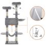 FEANDREA Cat Tree, Large Cat Tower, 64.6 Inches, Cat Activity Center with Hammock, Basket, Removable Fur Ball Sticks, Cat Condo