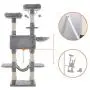 FEANDREA Cat Tree, Large Cat Tower, 64.6 Inches, Cat Activity Center with Hammock, Basket, Removable Fur Ball Sticks, Cat Condo