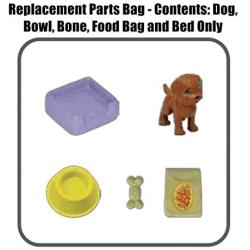 Barbie Replacement Parts Dollhouse Series Dreamhouse | FHY73 ~ Replacement Dog Parts Bag - Contents: Dog, Bowl, Bone, Food Bag and Bed