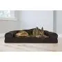 Furhaven Pet Dog Bed - Cooling Gel Memory Foam Faux Fleece and Chenille Soft Woven Traditional Sofa-Style Living Room Couch Pet Bed with Removable Cover for Dogs and Cats