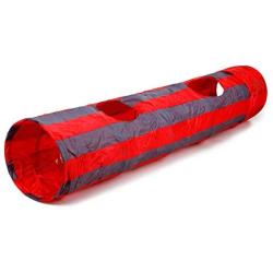 Duckart Foldable Cat Tunnel, Kitten 2 Holes Play Tubes with Ball Pet Toy