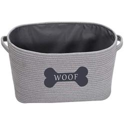 Morezi Cotton Rope Dog Toy Box Puppy Toy Basket Bin with Drawstring Closure - Perfect for Organizing Dog Toys, Blankets, Leashes, Towel, Coats, Diaper, Pet Pee Mat