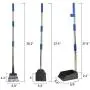Dog Pooper Scooper Set, Upgraded Adjustable Long Metal Handles, Pet Poop Scooper, Tray & Rake 3 Pack, Pet Waste Removal Scoop for Pets, Lawns, Dirt, Grass