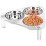 NIUBEE Raised Cat Dog Bowls, Clear Acrylic Elevated Pet Feeder with Dishes for Food and Water
