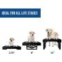 Pet Zone Designer Diner ADJUSTABLE Elevated Dog Bowls - Adjusts To 3 Heights, 2.75”, 8'', & 12 (Raised Dog Dish with Double Stainless Steel Bowls)