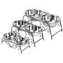 VIVIKO Pet Feeder for Dog Cat, Stainless Steel Food and Water Bowls with Iron Stand