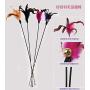WellieSTR 27PCS (9 Stlye) Teaser Feather Toys Kitten Funny Colorful Rod Cat Wand Toys Plastic Pet Cat Toys Interactive Stick Pet Cat Supplies