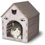 MadeTerra Wooden Kitty House Cat Shelter Fully Assembled Plywood Hide House for Cats, Rabbits and Small Dogs