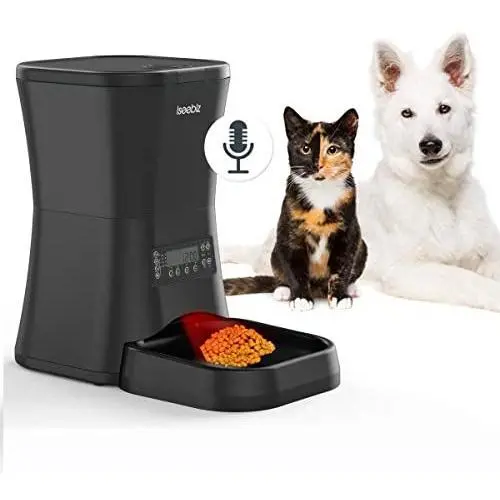 Iseebiz 7L Automatic Pet Feeder, Dogs Cats Food Dispenser 4 Meals a Day with Voice Record Remind, Timer Programmable, Portion Control, Distribution Alarm, IR Detect, for Medium and Large Dogs Cats Pet Iseebiz 7L Automatic Pet Feeder, Dogs Cats Food Dispenser 4 Meals a Day with Voice Record Remind, Timer Programmable, Portion Control, Distribution Alarm, IR Detect, for Medium and Large Dogs Cats Pet
