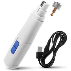 Home Zone Pet Electric Nail Grinder - 2-Speed Professional Pet Nail Trimmer with Replacement Grooming Wheel