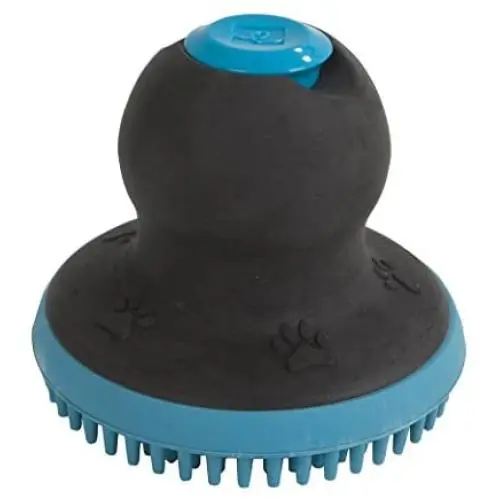 Fancy Fur FURemover Soap Dispensing Scrubber Brush, Pet Grooming Hand Brush, Reduce Shedding During Bath Time, Natural Rubber Pet Brush, Colors May Vary