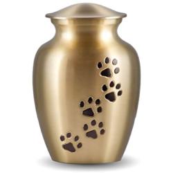 Best Friend Services Pet Urn - Ottillie Paws Memorial Pet Cremation Urns for Dogs and Cats Ashes Hand Carved Brass Memory Keepsake Urn