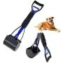 GuangTouL Pet Pooper Scooper, 24 inch Folding Dogs and Cats with Long Handle Foldable Dog Poop Waste Pick Up Rake