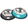 Cat Bowl Pet Bowl Stainless Steel Cat Food Water Bowl with Non-Slip Rubber Base Small Pet Bowl Easy to Clean Durable Cat Feeding Bowls Set of 2 (Black&Blue) Cat Bowl Pet Bowl Stainless Steel Cat Food Water Bowl with Non-Slip Rubber Base Small Pet Bowl Easy to Clean Durable Cat Feeding Bowls Set of 2 (Black&Blue)