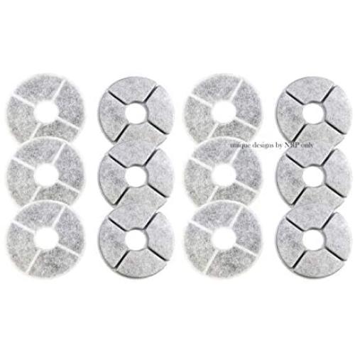 NRP Hybrid Pet Water Filter Cartridges Replacement for CATIT Fountain Flower Sense 2.0 Stainless Steel, Dog it Zeus | 12-Pack