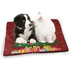 Small Dog Bed & Cat Bed Christmas Tree With Blurred Light Effect Pet Beds For Indoor Kitten Kitty Puppies Sleeping, Dog Crate Kennel Mats Mattress Cushion, Washable Soft Pet Supplies, Non Slip Bottom