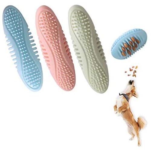 CUKEYOUZ Dog Chew Toys, Doggy Toothbrush Durable Chewers Rubber Teeth Brushing Sticks Dental Cleaning for Small Puppies, Medium Large Dogs 3-Pack