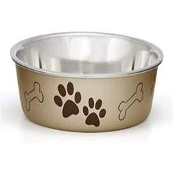 Loving Pets Metallic Bella Bowl, Medium, Champagne