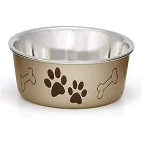 Loving Pets Metallic Bella Bowl, Medium, Champagne Loving Pets Metallic Bella Bowl, Medium, Champagne