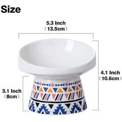LIONWEI LIONWELI Ceramic Tilted Elevated Cat Dog Bowl Raised Cat Food Water Bowl Dish no Spill Pet Comfort Feeding Bowls with Mat