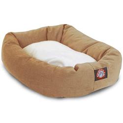 Majestic Pet Poly-Cotton Sherpa Bagel Dog Bed for Dogs & Cats, Calming Donut Dog Bed Cuddler | Washable | Multiple Sizes & Colors