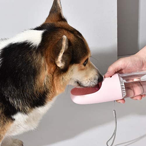 DOGNESS Dog Water Bottle, Fashion Antibacterial Food Grade Leak Proof Portable Dog Cat Travel Water Cup with Bowl Dispenser, Pets Outdoor Drinking Bottle, 10oz/300ml