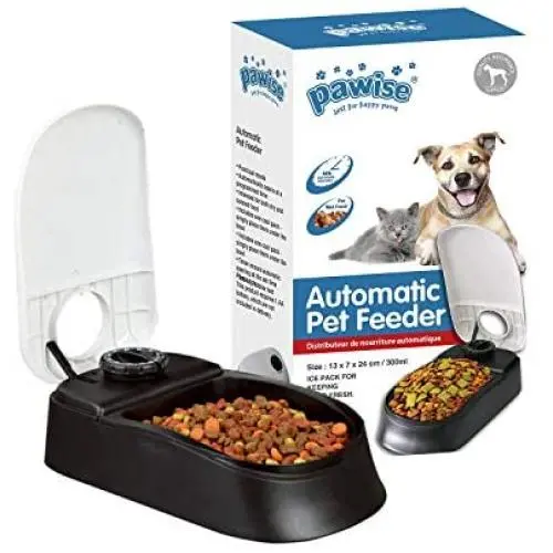 PAWISE Automatic Pet Feeder Food Dispenser with Timer for Cats and Dogs (1 Meal) PAWISE Automatic Pet Feeder Food Dispenser with Timer for Cats and Dogs (1 Meal)