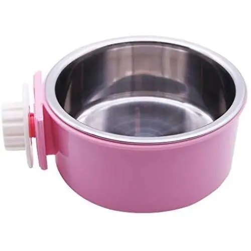 UNIEVE Crate Dog Bowl,Removable Stainless Steel Hanging Pet Cage Bowl,2 in 1 Plastic Bowl&Stainless Steel Removable Hanging Food Water,for Dogs,Cats,Birds,Cats and etc. UNIEVE Crate Dog Bowl,Removable Stainless Steel Hanging Pet Cage Bowl,2 in 1 Plastic Bowl&Stainless Steel Removable Hanging Food Water,for Dogs,Cats,Birds,Cats and etc.