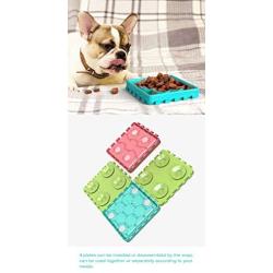 Ollypet Dog Slow Feeder Pet Lick Pad and Bowl for Puppy Cat Licking Mat for Grooming Bathing with Suction Cup for Cute Soother Puppies Peanut Lick Mat Combo Plate Set of 4 in 1