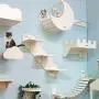La La Pet Wall-Mounted Cat Bed Condo Wood Cat Shelf Board Floating Cat Scratcher Cat Perch Mod Cat Furniture Cat Climber Tower Tree