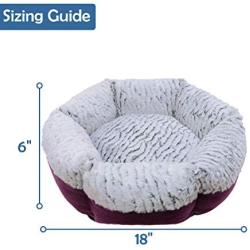 Self Warming Cat Bed Mat - Soft Furry Donut Calming Bed for Cats & Small Dogs Washable, Self Heating Round Comfy Memory Foam Bed Pad, Anti-Slip Puppy Kitten Bed