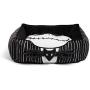 Nightmare Before Christmas Jack Skellington Bolstered Corded Cuddler Dog/Cat Bed with Removable Toy Bat, Machine Washable