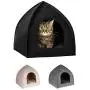 BRONZEDOG Cat House Bed with Removable Cushion Pad Cozy Kitten Cave Cute Pet Tent Beds for Cats Puppy Small Dogs Black Gray Beige BRONZEDOG Cat House Bed with Removable Cushion Pad Cozy Kitten Cave Cute Pet Tent Beds for Cats Puppy Small Dogs Black Gray Beige