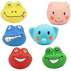 Squeaky Dog Toys, 6 Pack Soft Rubber Puppy Teeth Toys Funny Animal Sets Pet Interactive Fetch Play for Small Dogs Best Gifts