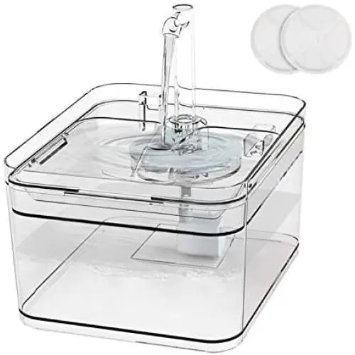 Cat Water Fountain, 84oz/2.5L Automatic Pet Water Fountain Auto Power-Off Dog Water Dispenser with 2Pcs Water Filter 3 Water Flow Settings Ultra-Quiet Pet Drinking Fountain for Cats and Small Dogs Cat Water Fountain, 84oz/2.5L Automatic Pet Water Fountain Auto Power-Off Dog Water Dispenser with 2Pcs Water Filter 3 Water Flow Settings Ultra-Quiet Pet Drinking Fountain for Cats and Small Dogs