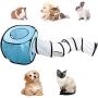 YNNG Cat Tunnel Toy, Foldable Cat Tunnel Tent S-Type Cat Tunnel Portable Pet Fun Play Toy Tent Cat Tunnel Toy for Rabbits, Small Animal,Blue