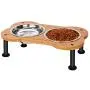 Elevated Dog Bowls,Unique Bone Shape Bamboo Raised Pet Bowls&Cats Dogs Food and Water Stand Pet Feeder with 2 304 Stainless Steel Bowls,Perfect for Pets Puppy Small Dogs Cats(Patent Pending) Elevated Dog Bowls,Unique Bone Shape Bamboo Raised Pet Bowls&Cats Dogs Food and Water Stand Pet Feeder with 2 304 Stainless Steel Bowls,Perfect for Pets Puppy Small Dogs Cats(Patent Pending)