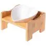 ikjuh Ceramic Cat Bowl with Wood Stand Pet Bowl Heart Shaped Easy Clean 15°Raised Spine Protection Skid Resistance ikjuh Ceramic Cat Bowl with Wood Stand Pet Bowl Heart Shaped Easy Clean 15°Raised Spine Protection Skid Resistance
